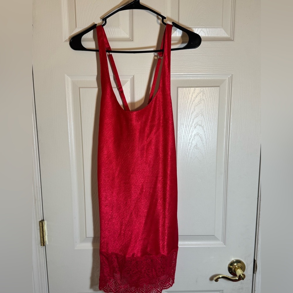 Victoria’s Secret gold label lipstick red slip/dress lingerie